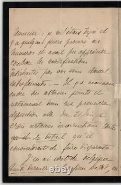 Henri Schneider Signed Autograph Letter 1878