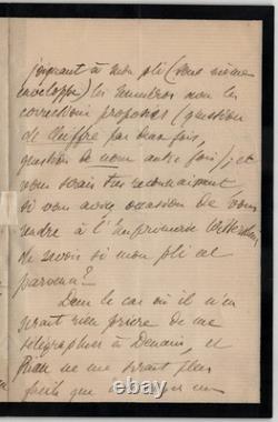 Henri Schneider Signed Autograph Letter 1878