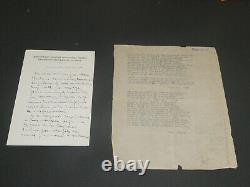 Henri VENDEL, librarian SIGNED AUTOGRAPH LETTER and typewritten manuscripts, 1942