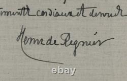 Henri de Régnier autograph signed letter to Jacques Boulenger, NERVAL, 1914