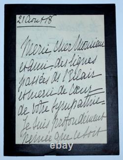 Henriette Jourdain Autography Letter Signed On The Death Of Roger Jourdain