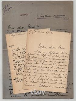 Henry Bataille 3 signed autograph letters, 1912