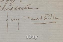Henry Bataille Signed Autograph Letter Written the Day Before His Death 1922