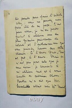Henry Bataille beautiful and long handwritten signed letter