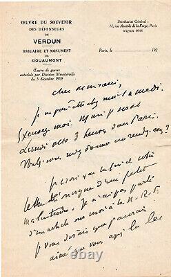 Henry De Montherlant, Writer, Autograph Letter Signed