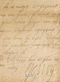 Henry IV King Letter Signee Catherine De Medicis