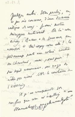 Henry de MONTHERLANT / Autographed letter signed / Theater / Misogyny / Women