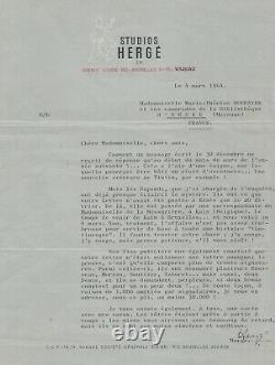 Hergé / Signed Letter. Tintin And The Dupondt Investigation. Signing Autograph