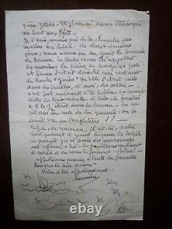 Hermine DAVID Autographed Letter Signed with Sea Drawing in St-Vaast-la-Hougue