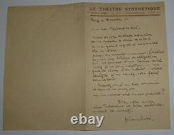 Hode Pierre Letter Autography Signed, Synthetic Theter, Paris, 1933