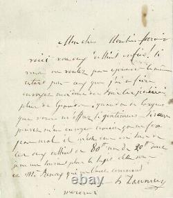 Honoré DAUMIER Autographed letter to the printer H. Fournier. His drawings