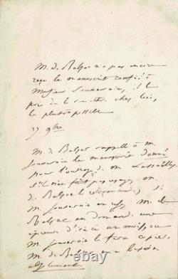 Honoré de Balzac Autograph letter signed. The Novels of the Heart. 1840