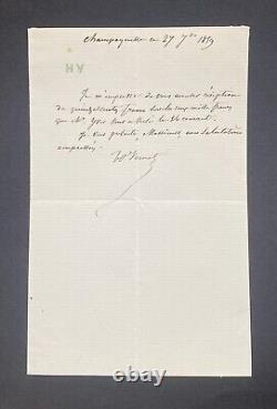 Horace Vernet Autographed Letter Signed 1859