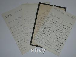 Hortense FLOQUET 3 SIGNED AUTOGRAPH LETTERS + 1 LETTER FROM A DEPUTY 1888