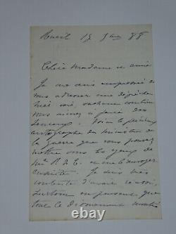 Hortense FLOQUET 3 SIGNED AUTOGRAPH LETTERS + 1 LETTER FROM A DEPUTY 1888