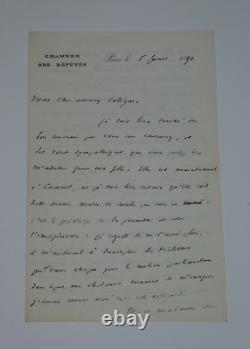 Hortense FLOQUET 3 SIGNED AUTOGRAPH LETTERS + 1 LETTER FROM A DEPUTY 1888