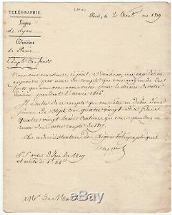 Ignace Chappe / Letter Signed (1819) / Telegraph / Line Lyon /