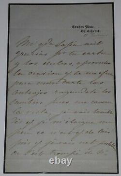 Imperatrice Eugenie De Montijo Autography Letter Signed In Sofia Valera