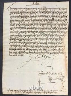 Isabelle Of Portugal Signed Letter Royal Councillors & Charles V 1531