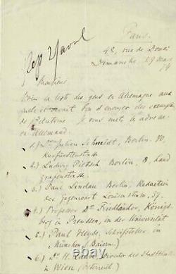 Ivan Tourgueniev Signed Autograph Letter About His Friend Flaubert