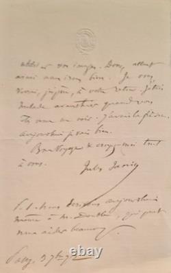 JANIN (Jules). Autographed letter signed addressed to Ambroise Firmin Didot, his C