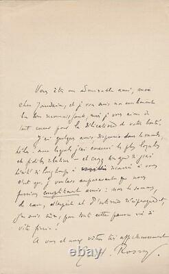 J. H. Rosny Aîné Autographed Letter Signed To Frantz Jourdain