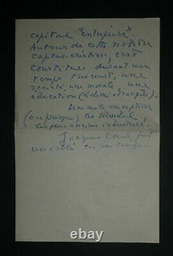 Jacques Chardonne Tres Belle Letter Autograph Signee A Roger Nimier From 4 Pages