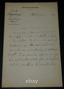 Jacques Hadamard, Mathematician, Autographed Signed Letter