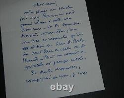 Jacques PERRET, Writer SIGNED Autograph Letter 2 pages