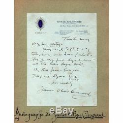 James Curwood Autograph Letter Signed In His Translator