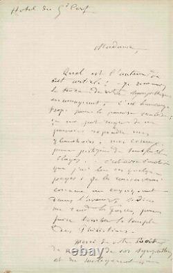 Jean-Baptiste CARPEAUX Autographed Letter Signed: His Nostalgia for Sculpture
