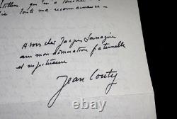 Jean COUTY SIGNED AUTOGRAPH LETTER TO Jacques LASSAIGNE