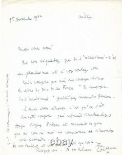Jean Cocteau Autograph Letter Signed Académie Française