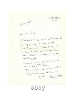 Jean Cocteau / Signed Autograph Letter / Aragon / Expo / Dresden / Illustrations