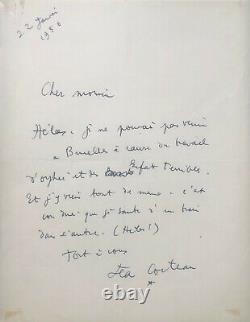 Jean Cocteau Signed Autograph Letter / Orpheus / Terrible Children