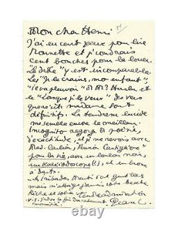 Jean Cocteau / Signed Youth Autograph Letter / Roman / 1913 / Poetry