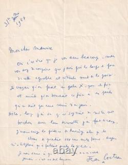 Jean Cocteau denounces the Night of Poetry, autograph letter signed Reverdy