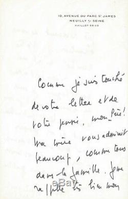 Jean Dormesson / Moving Autograph Letter Signed On The Christian Faith. 1975
