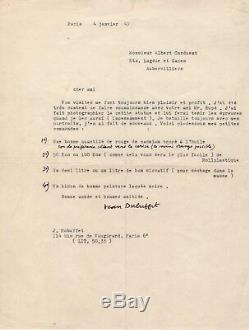 Jean Dubuffet / Signed Letter (1947) / Dubuffet Control Of Color