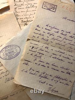 Jean GRAVE 7 autographed signed letters. Louise Michel, Kropotkin, Bakunin