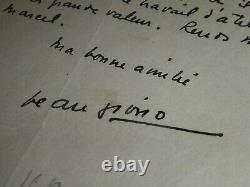 Jean Giono Precious Letter Autograph Signee Address A Marcel Pagnol