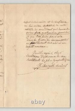 Jean-Gustave Courcelle-Seneuil Signed Autographed Letter 1855