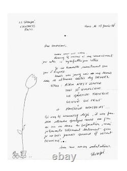 Jean-Jacques SEMPÉ / Signed Autograph Letter / Original Drawing / L'Express