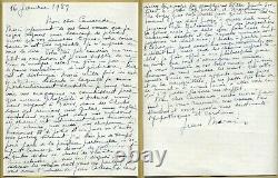 Jean Marais (1913-1998) Belle And Long Autograph Letter Signed In 1959 2 P