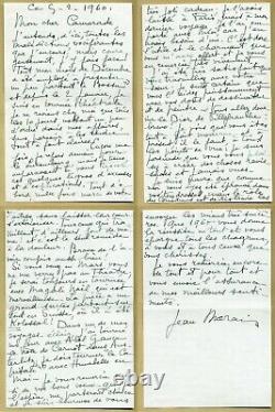 Jean Marais (1913-1998) Superb Autograph Letter Signed In 1960 4 Pages