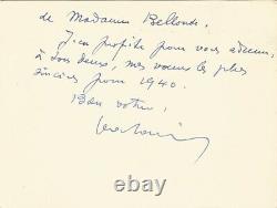 Jean Moulin Autograph Letter Signed In Mauritius Bellonte. January 1940