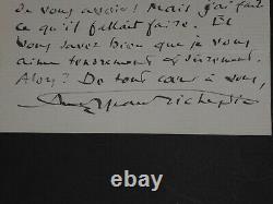 Jean Richepin Very Beautiful Autography Letter Signed The Good Chanson + Or 1912