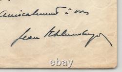 Jean Schlumberger Autographed Letter Signed to Thierry Maulnier 1947