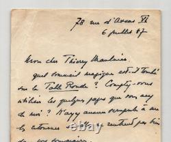 Jean Schlumberger Autographed Letter Signed to Thierry Maulnier 1947