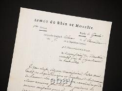 Jean-Victor Tharreau Autographed Letter Signed Deserteurs de Hausen